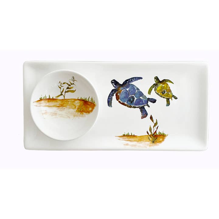 Under the Sea Turtle Rectangle Plate/Tray & Bowl Set for wholesale by Abbiamo Tutto