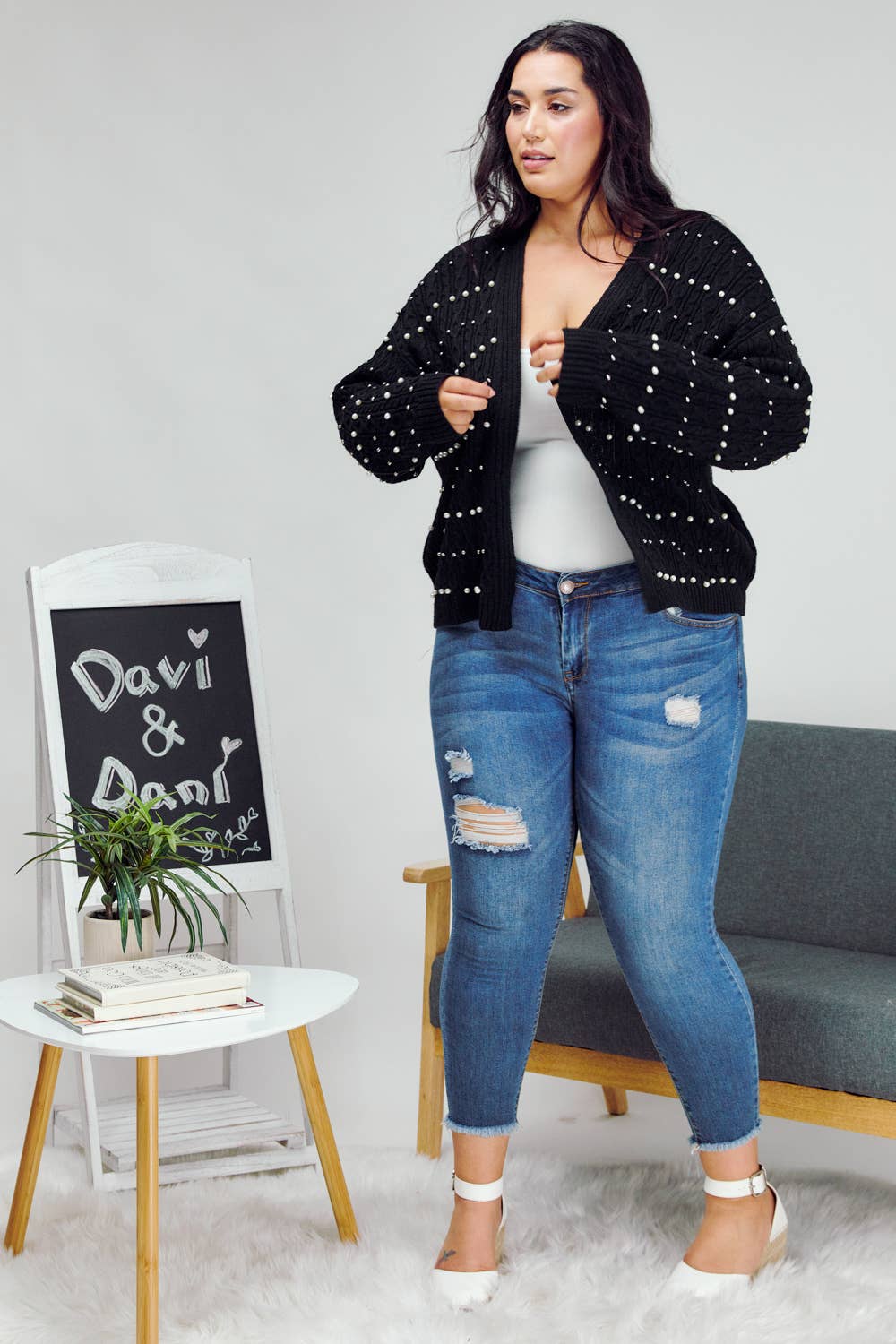 Davi & Dani - Wholesale Cardigan - Women's - PLUS PRINTED LONG SLEEVE CARDIGAN9