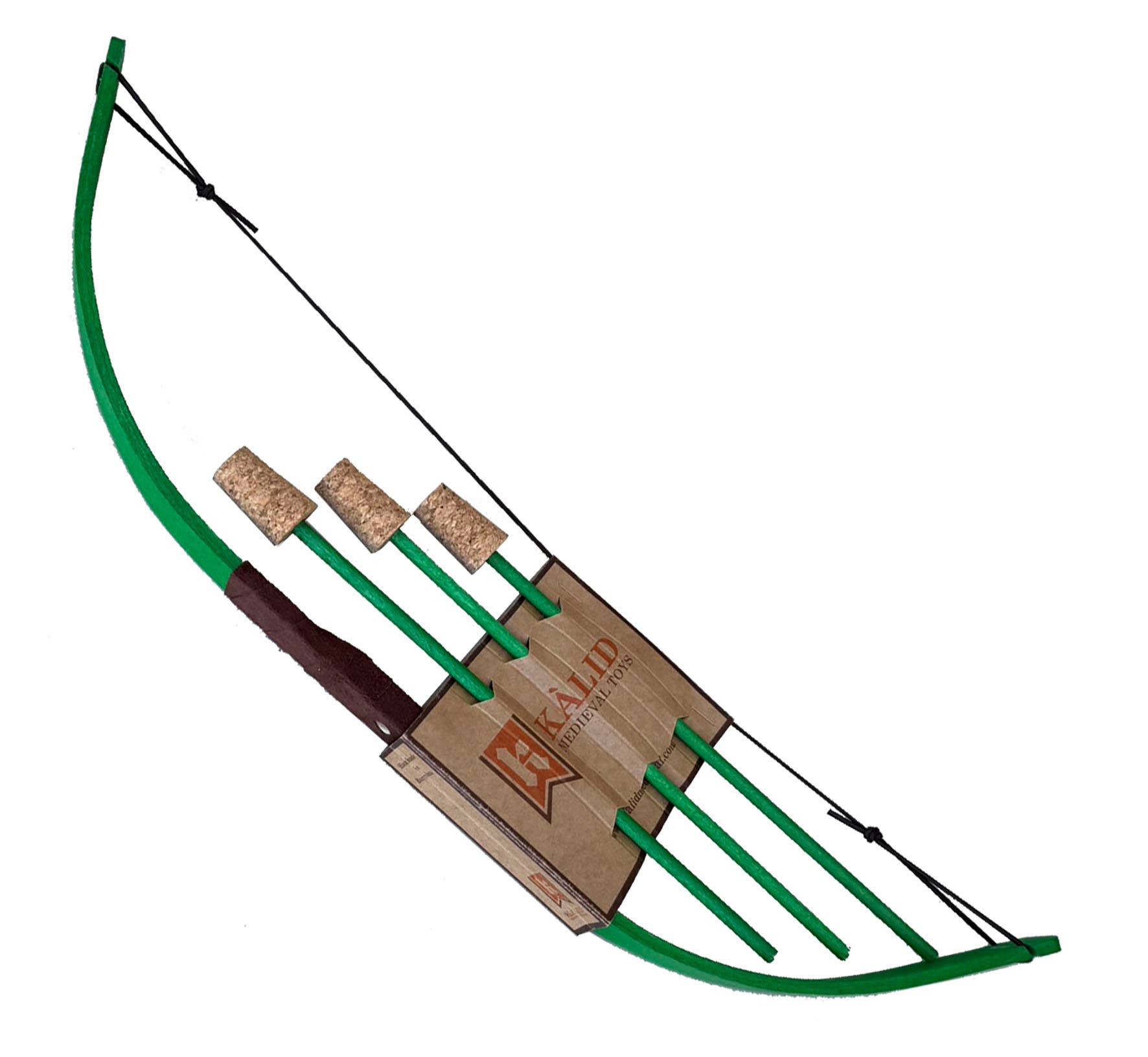 KALID MEDIEVAL – Brinquedo de madeira - Crianças por atacado – Arco Mini Kamelot Flexível com 3 Flechas - ST513F7