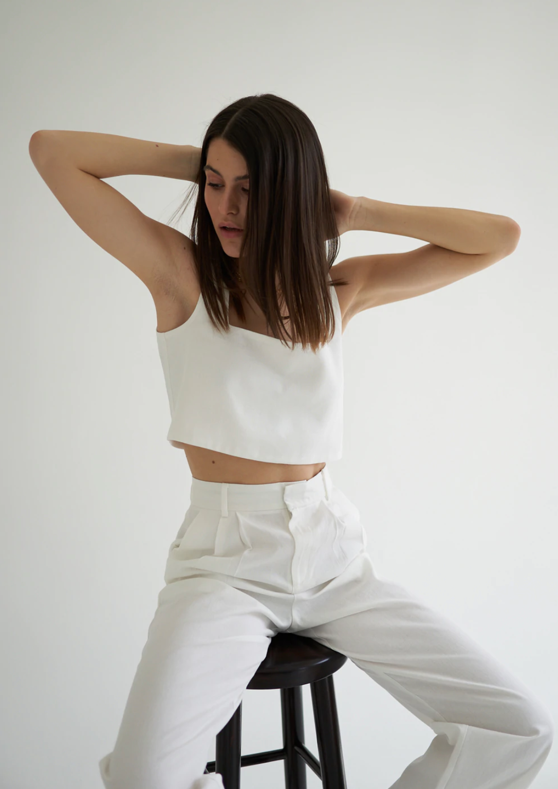 CALAJOLIE - Vente Chemise – femme - Crop top blanc3