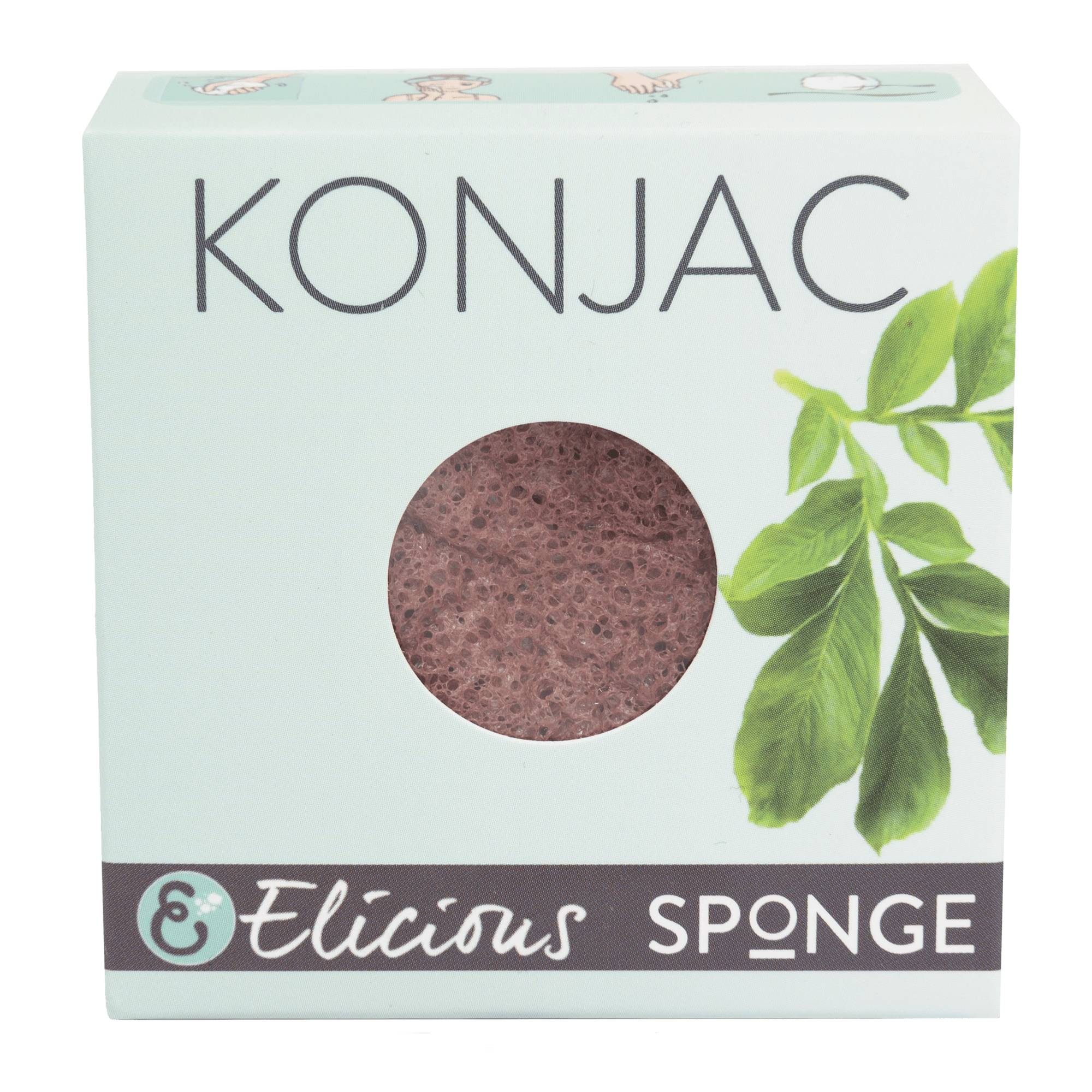 Elicious - Wholesale Facial Cleanser - Konjac spons voor het gezicht rode Franse klei - gevoelige huid2