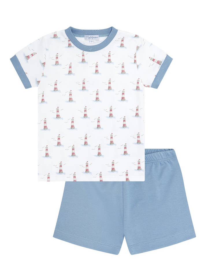 Lighthouse Print Boy Short Set for wholesale by Nellapima