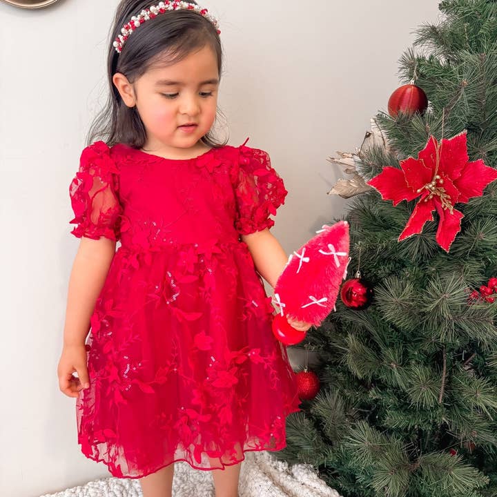 A Little Lacey - Wholesale Fashion Headband - Kids - Evelyn Girls Christmas Pearl Headband5