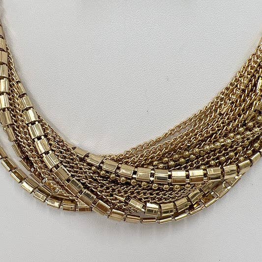 Andrea Bijoux - Wholesale Jewelry Set - Multi Chain Collar Necklace Set2