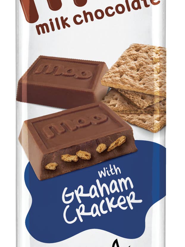 Grande barre de craquelins Graham naturels et chocolat au lait, 1,4 oz pour la vente par MOO Organic Chocolates