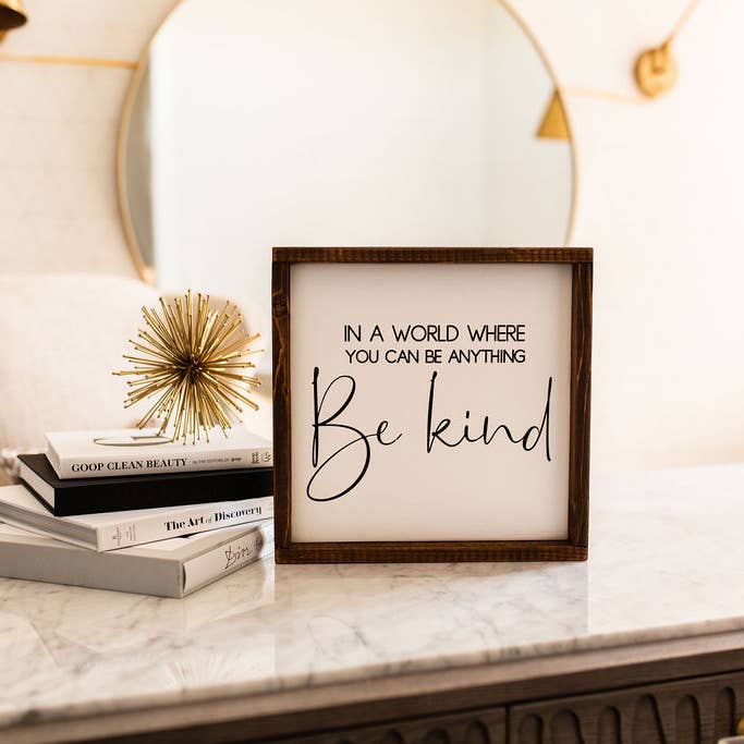 Inspired Findings - Wholesale Sign - Be Kind Antique Walnut Framed Sign2