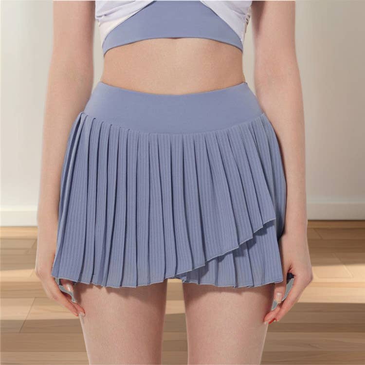 Crave by FW - Wholesale Athletic Skirt - Women's - Fashion Solid Color Double Layer Tennis Skirt8