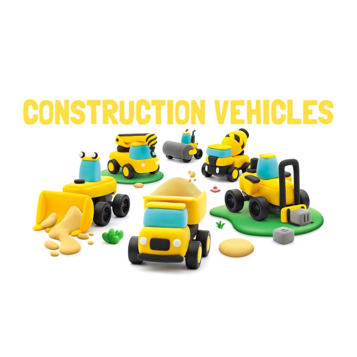 Fat Brain Toy Co. - Wholesale DIY Craft Kit - Hey Clay Construction Vehicles 1