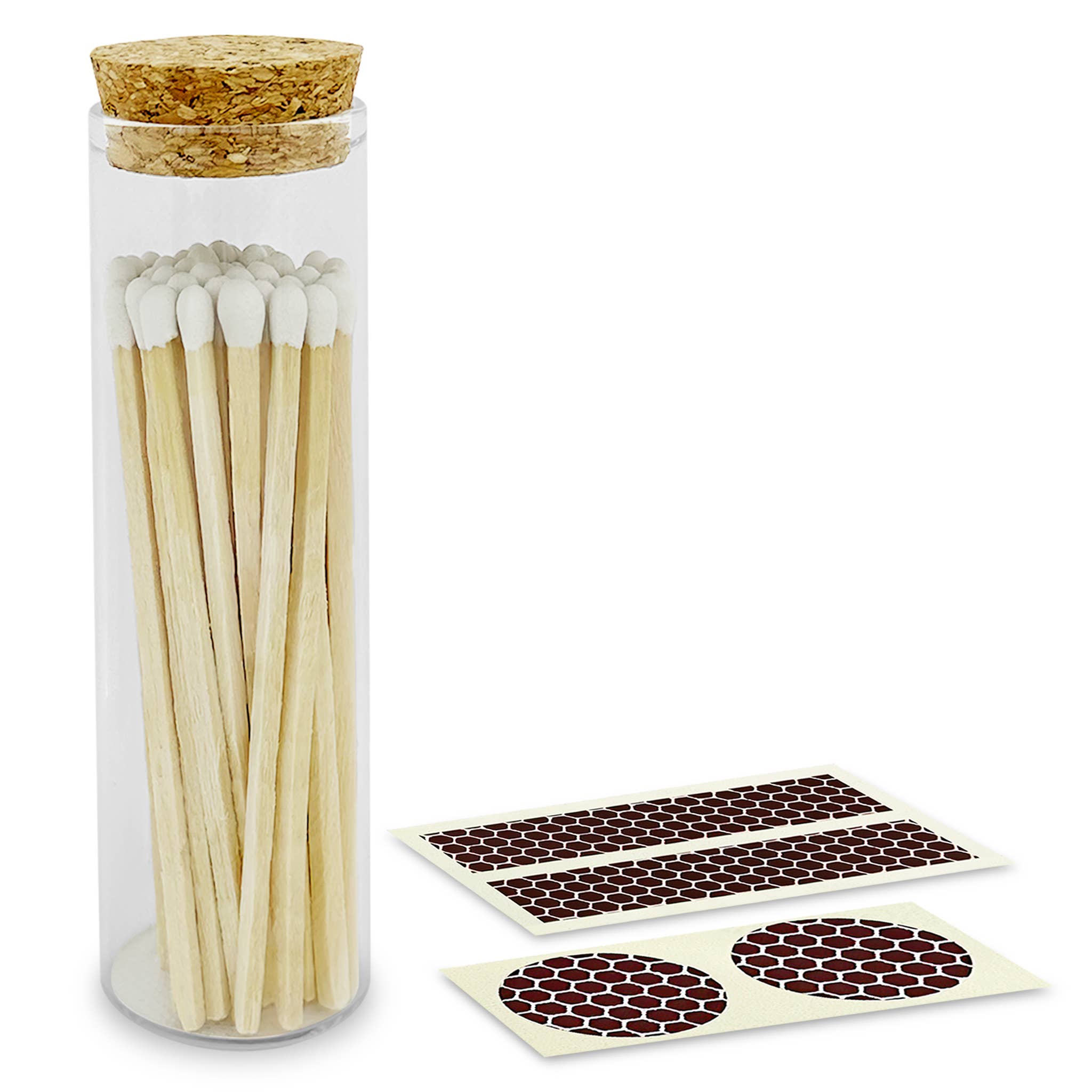 Thankful Greetings - Wholesale Matches - 4" Matches in Chic Cork Top Jar - Colors of Your Choice17