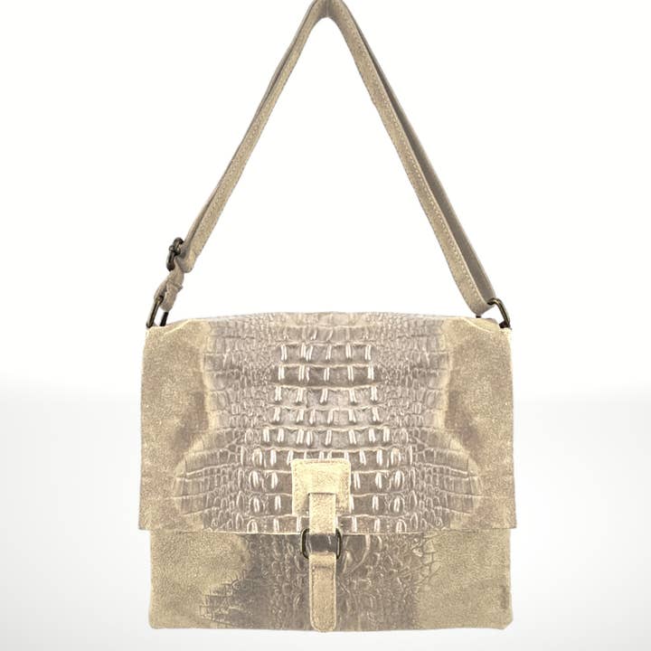 ITALIAN'S LEATHER - Wholesale Crossbody Bag - Women's - Adina Suede Leather Shoulder Bag 190033