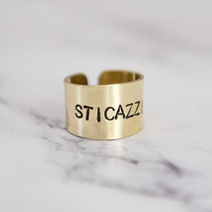 Loti jewels - Wholesale Band/Stacked Ring - MESSAGE RING IN BRASS WITH ENGRAVING20