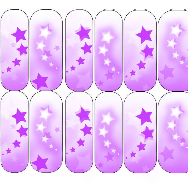 Airbrush Purple Stars for wholesale by DIPPY COW NAILS
