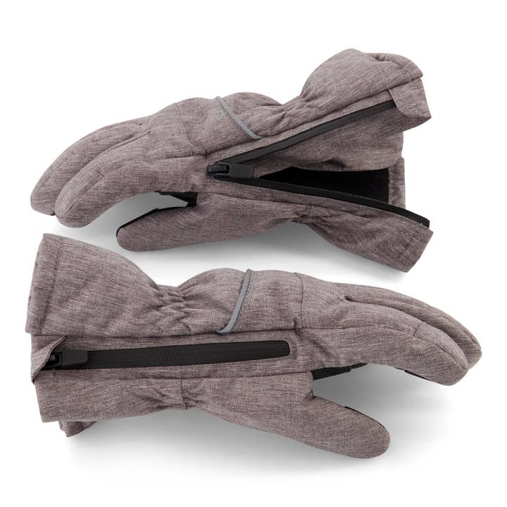 Grey Boys Toddler / Tween Gloves Powered by ZIPGLOVE™ TECH for wholesale on Faire2
