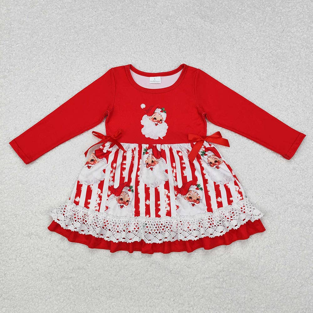 Aier Wholesale - Wholesale Dress - Kids - Baby Girls Christmas Santa Ruffle Knee Length Dresses0