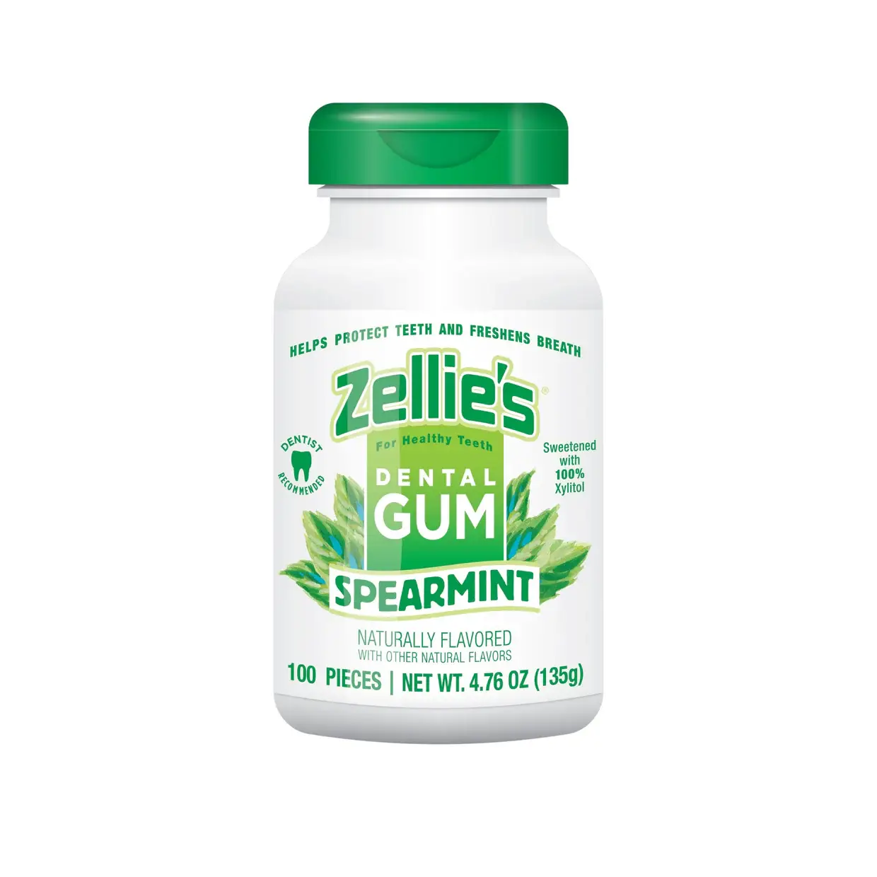 Zellie's - Wholesale Chewing Gum - Zellie's Xylitol Dental Gum - Spearmint 100ct Jar1