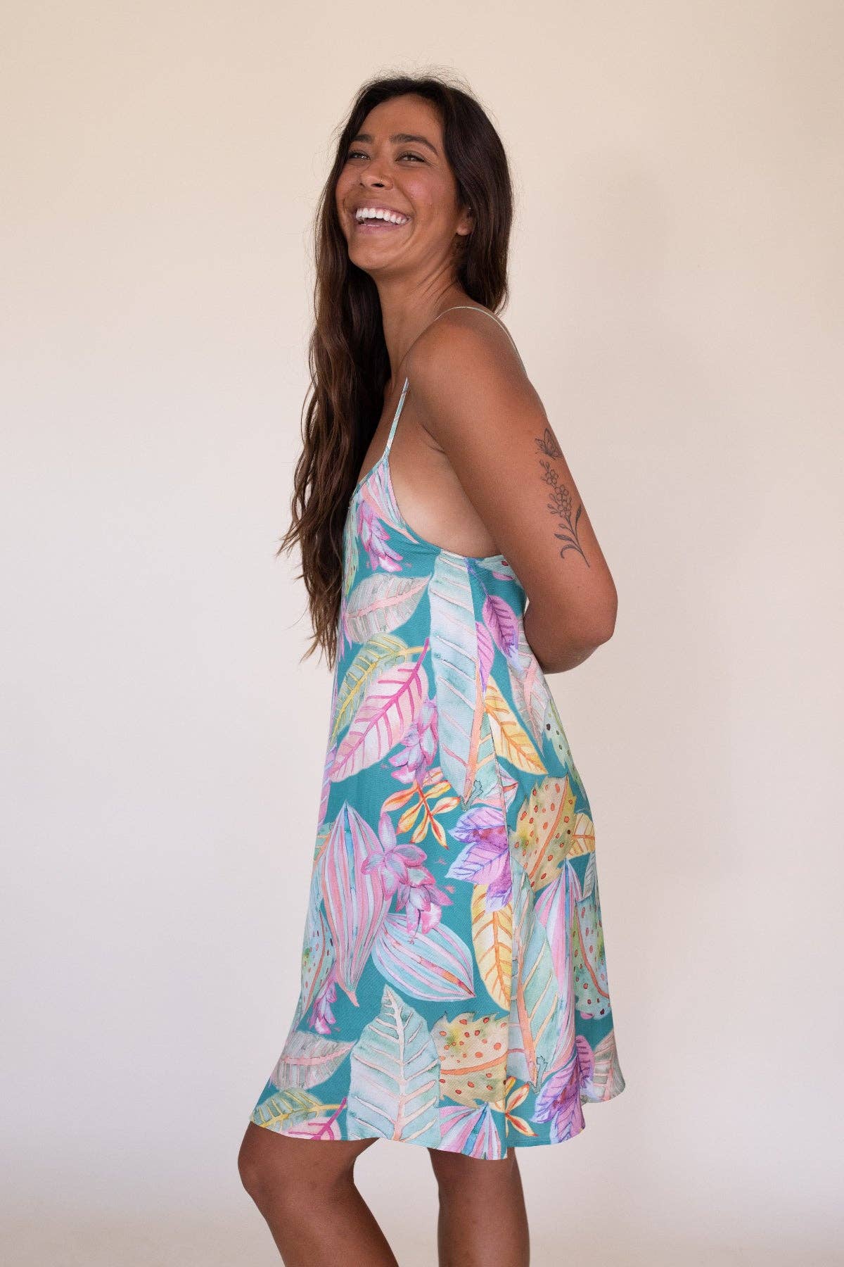 Wahine Maile Sundress in Ki Leaf for wholesale on Faire0
