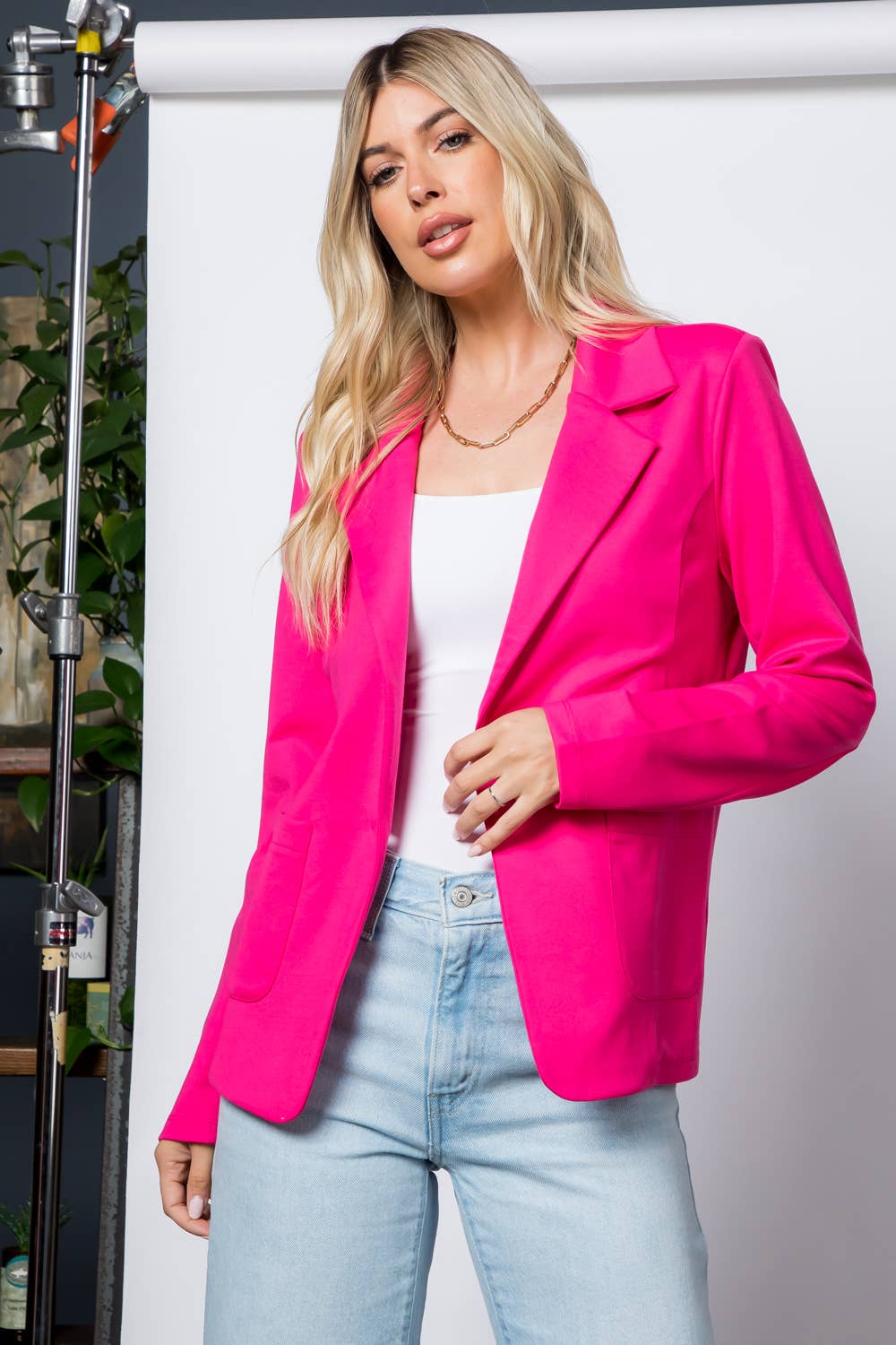 26 International - Wholesale Blazer - Women's - Ponte One Button Front /w Patch Pocket Blazer23