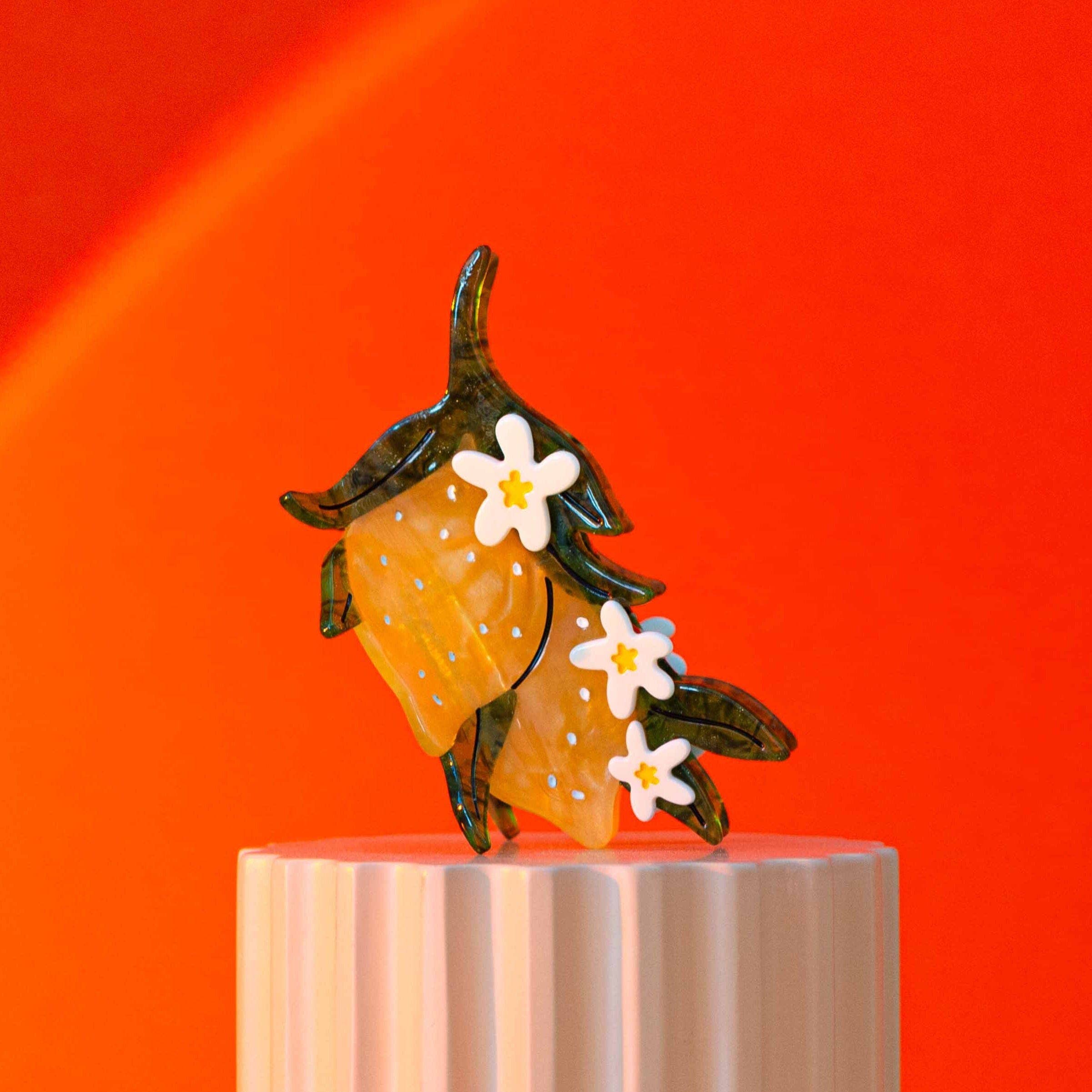 Jenny Lemons - Wholesale Haarclip - Dames - Grote haarklauwclip met citroen en bloemen2