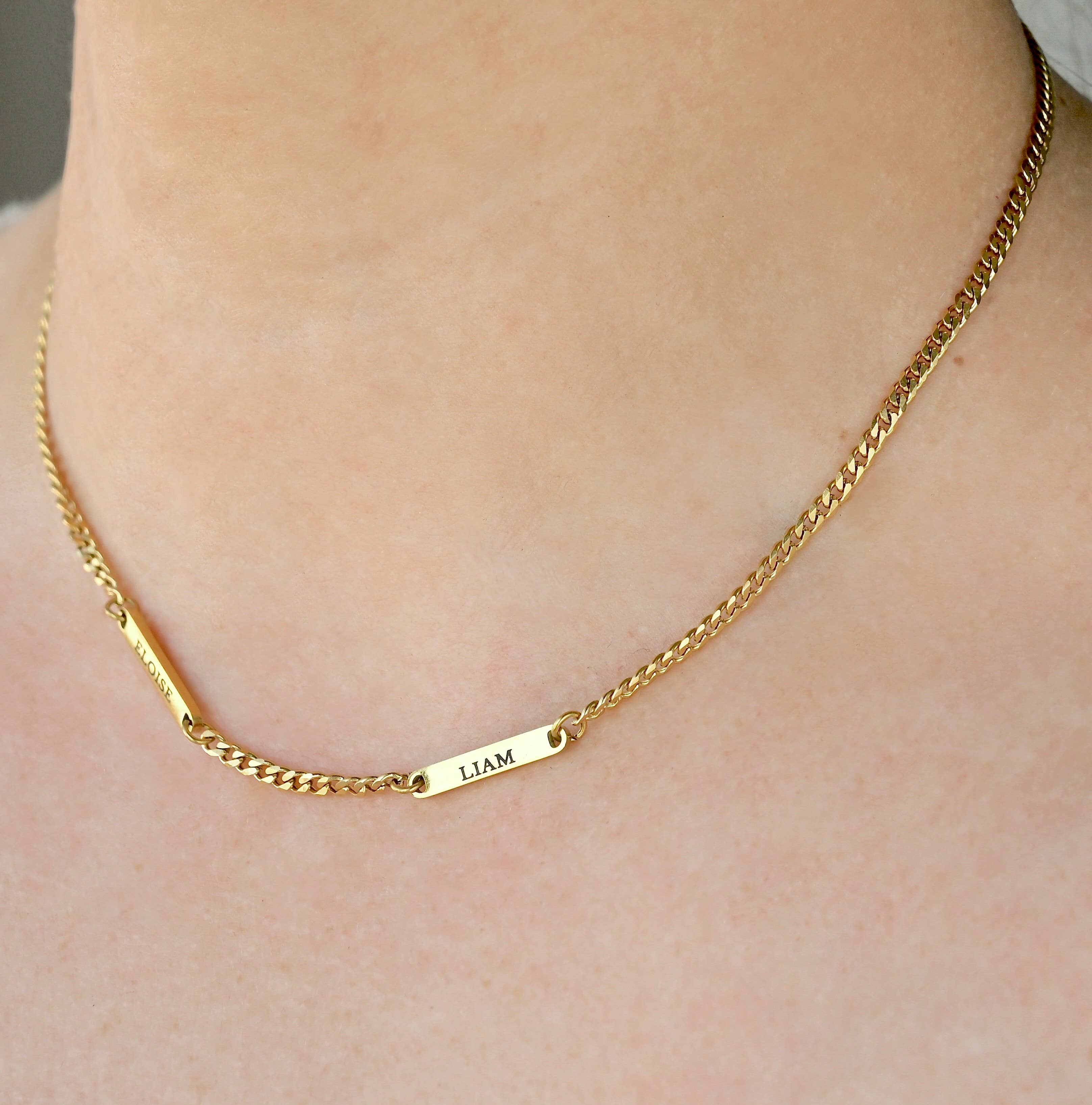 Blueyejewelry - Wholesale Pendant/Charm Necklace - Engraved Name Necklace - Waterproof Name Paperclip Necklace7