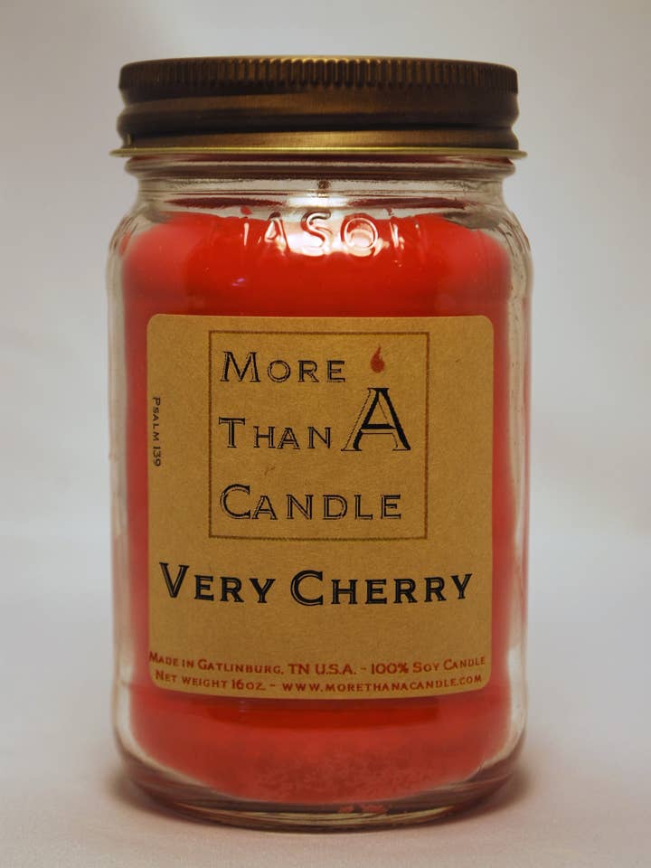 Very Cherry - 16 oz Mason Jar for wholesale by More Than Candle