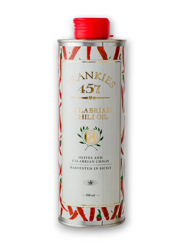 Huile de piment calabrais pour la vente par Frankies Olive Oil