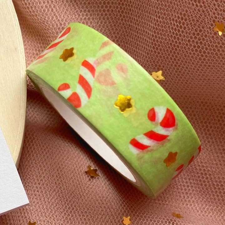 Christmas Candy Cane Gold Foiled Washi Tape for wholesale by Loveli Atelier