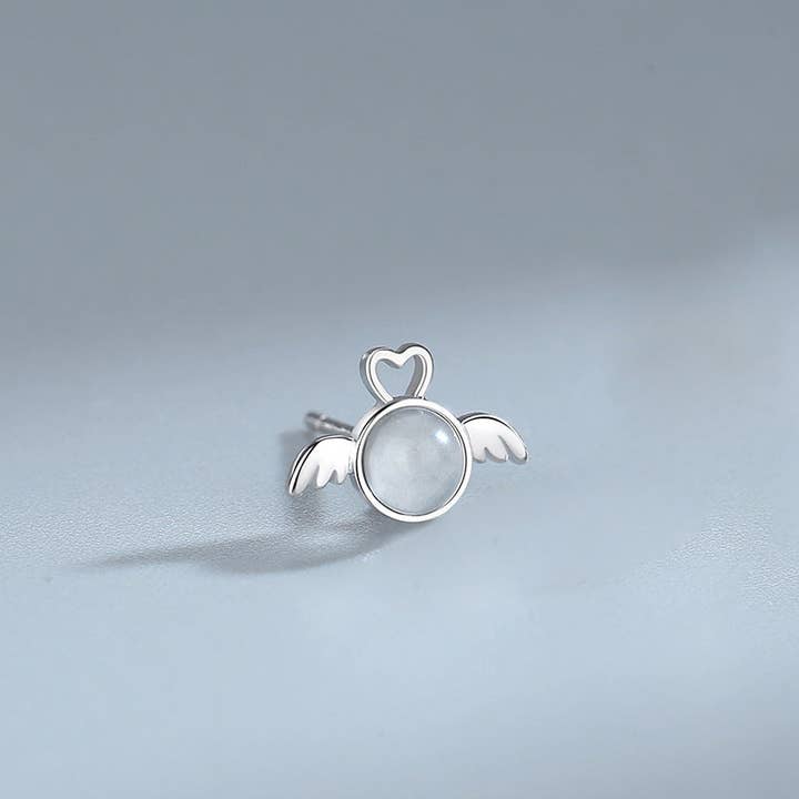Perimade & Co. LLC - Wholesale Stud/Post Earrings - Cute Angel Devil Evil Stud Earrings in 925 Sterling Silver