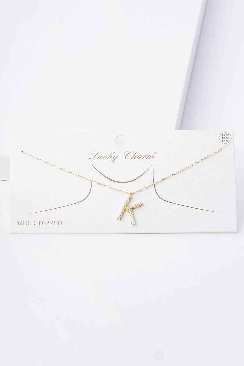 OHBOOBA DESIGN - Vente Colliers à pendentif - Collier initial en perles plaquées or20