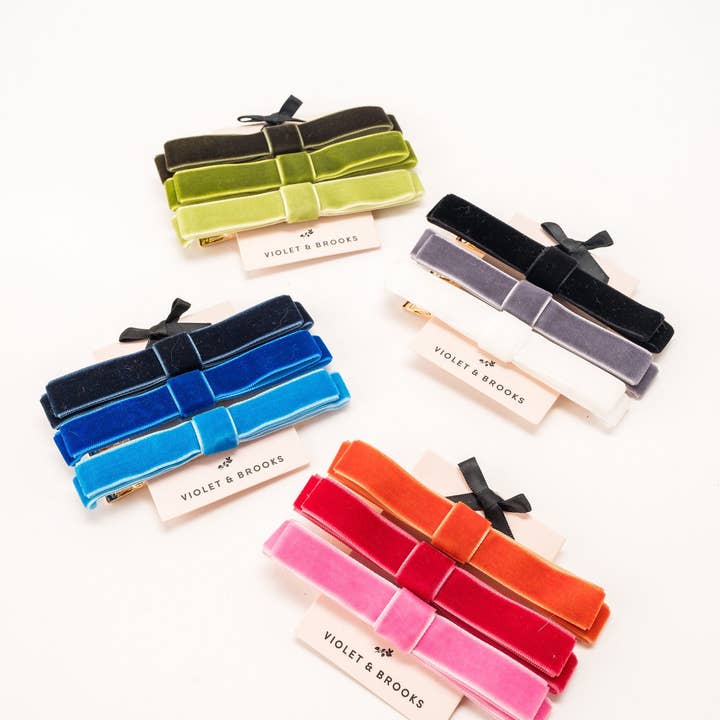 Violet & Brooks - Wholesale Hair Clip - Women's - Viola Bow Clip Trio
