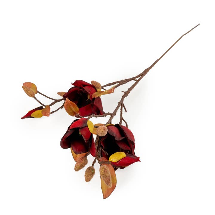 Candlelight Products Ltd – wholesale Artificial flowers – 105cm Magnolia - Rich Red 10pk1