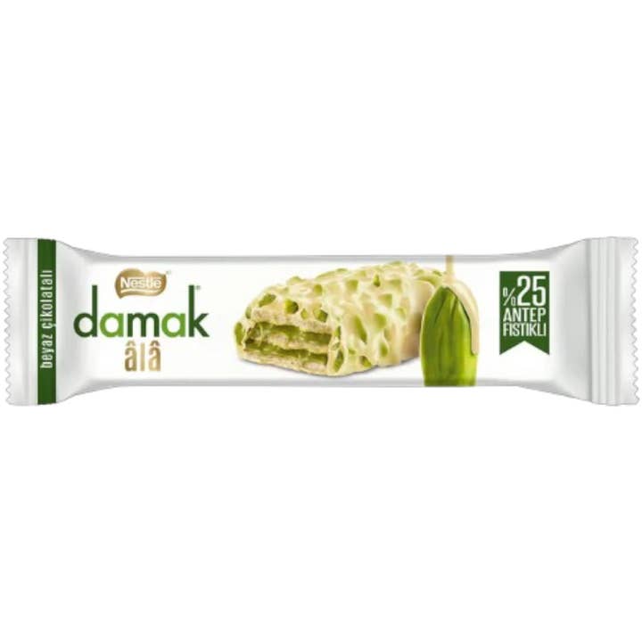 Damak Ala Gaufrette au Chocolat Blanc avec Crème de Pistache 30g (Turquie) pour la vente par Global Bite Co