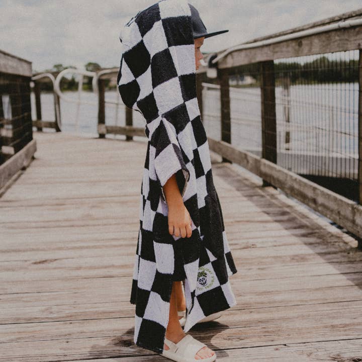 Little Trouble - Wholesale Beach Towel - Checker Poncho Towel1