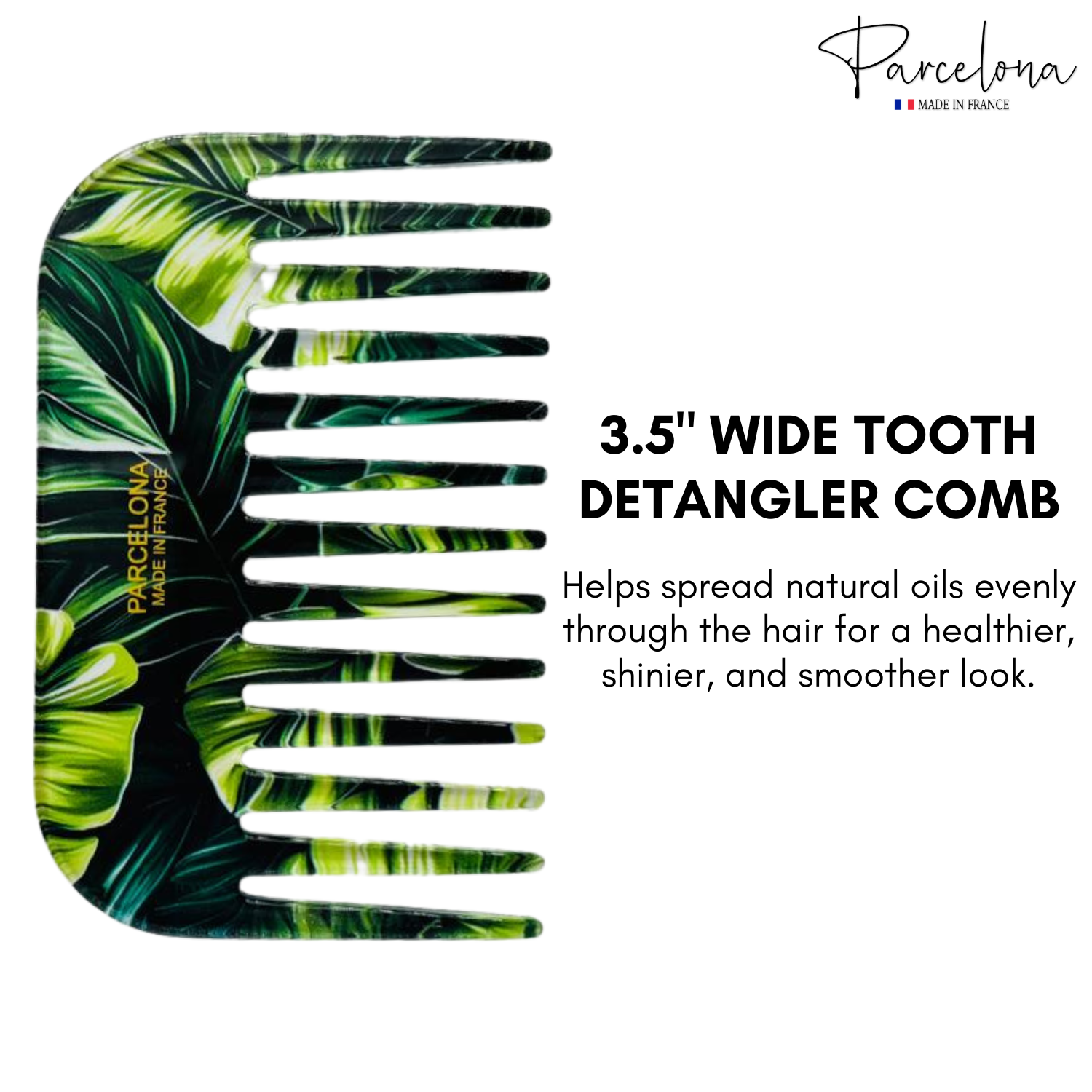 Parcelona - Wholesale Hair Brush/Comb - Parcelona Wide Tooth Comb Tropical Toucan Floral Print Comb for Thick Curly Hair69