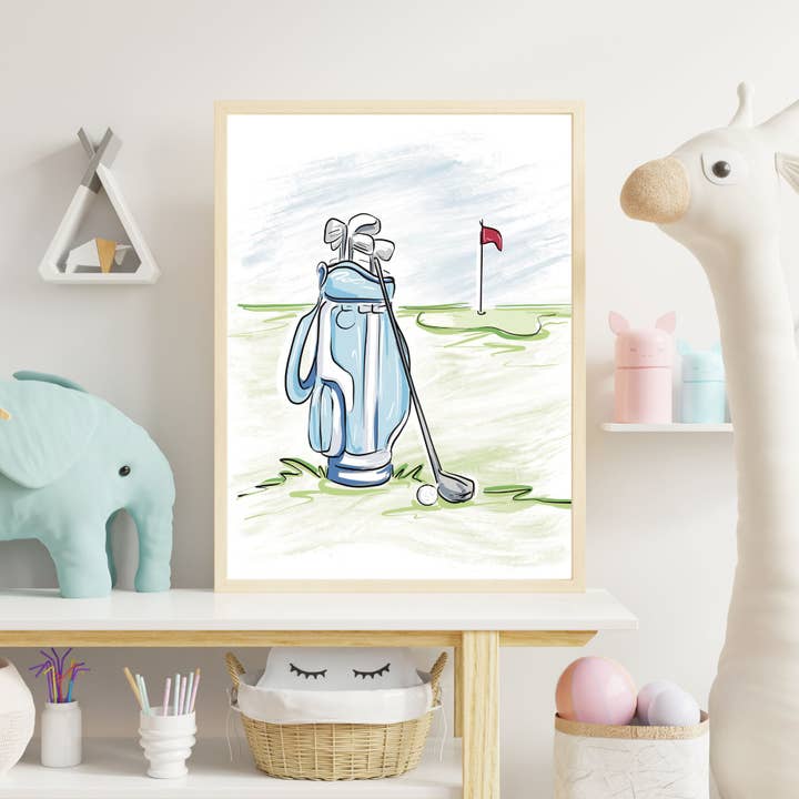 Erin Edith Illustration - Wholesale Art Print - Kids & Baby - Golf Nursery Prints / 3 Print Set / Unframed6