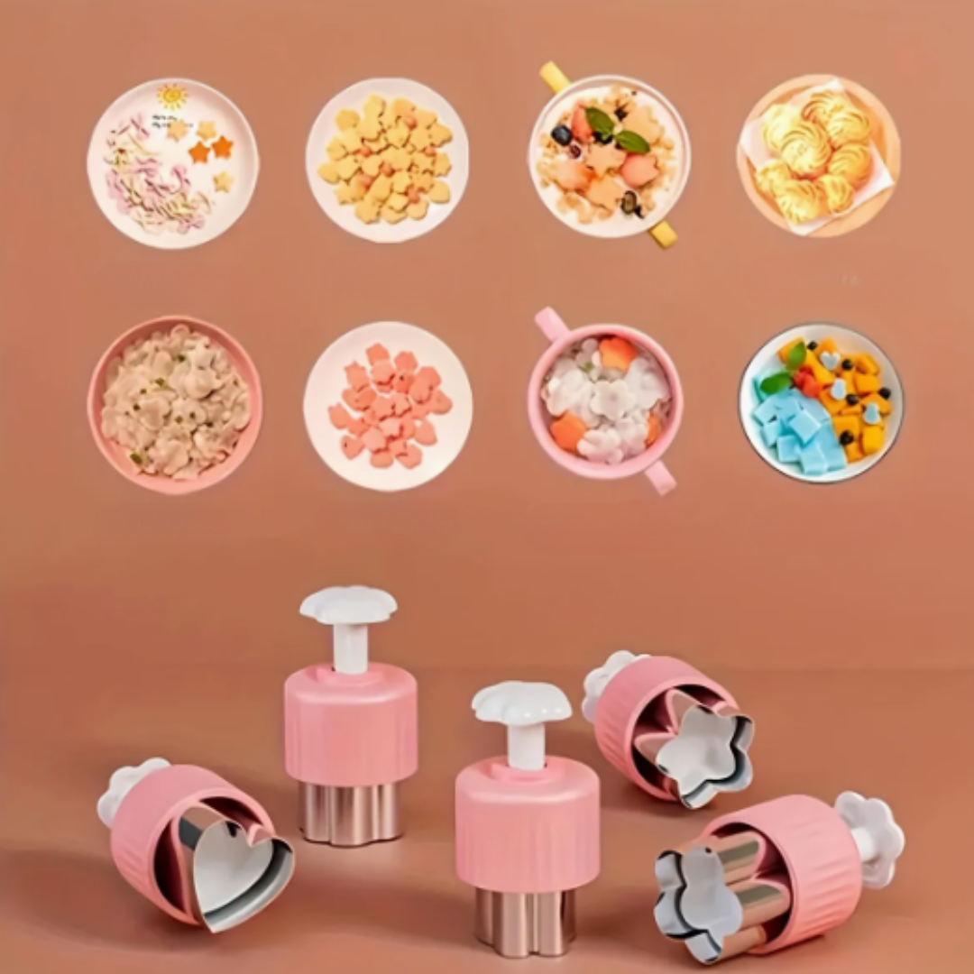 Mum Made Yum – wholesale Köksverktyg/-pryl – Frukt- och grönsaksskivare (med tryckare) - 9-delars set5