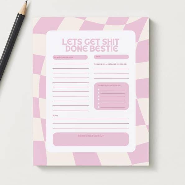 Let’s Get Sh*t Done, Bestie – Daily Planner Notepad for wholesale by Ash Aesthetics Co