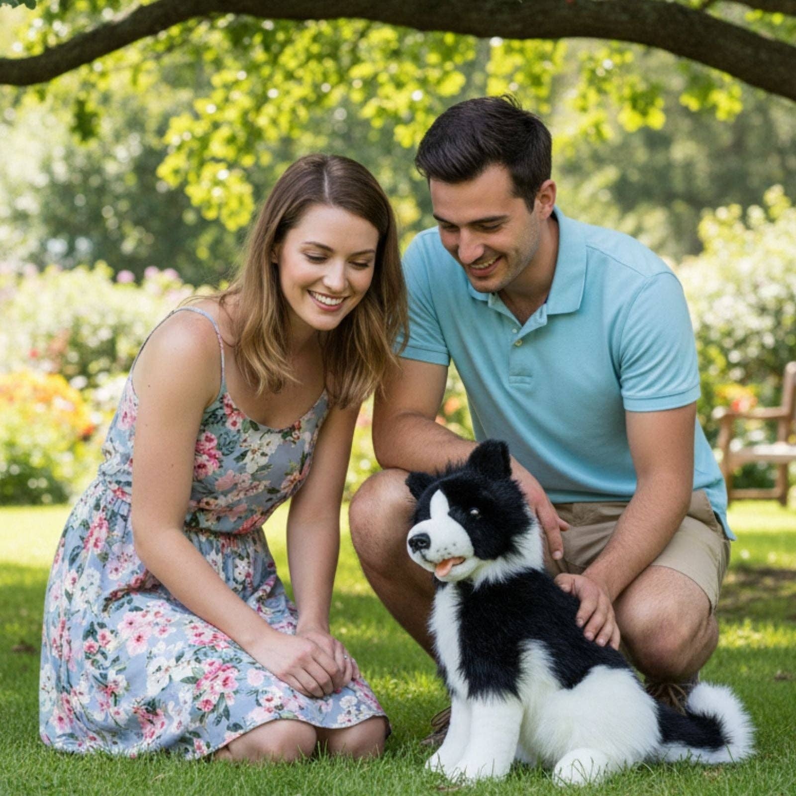 Bocchetta Plush Toys - Wholesale Pet Plush Toy - Dog - Tommy - Border Collie - 35cm sitting1