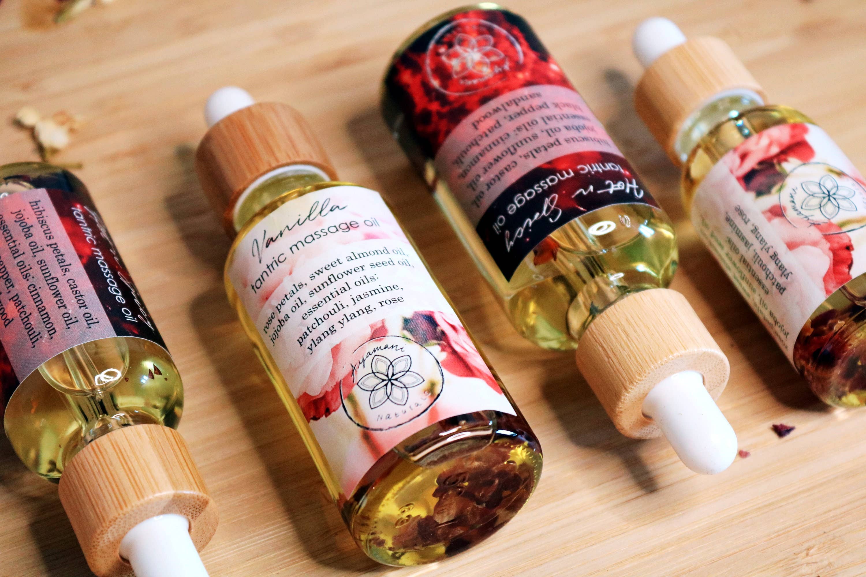 Ayamani Naturals - Vendita all'ingrosso Olio/gel per massaggi - Set di oli da massaggio tantrici, afrodisiaco alla vaniglia e speziato9