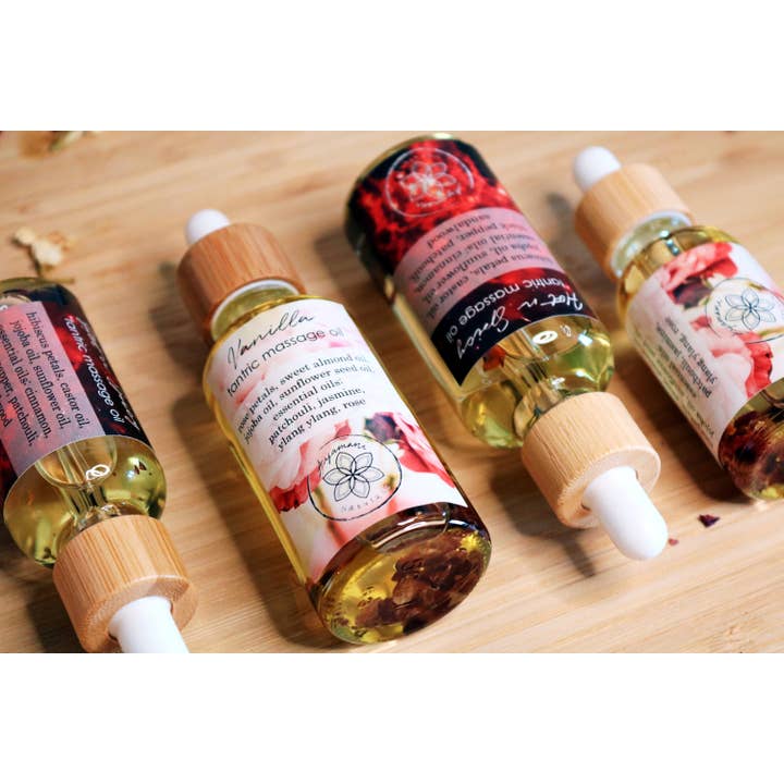 Ayamani Naturals - Vendita all'ingrosso Olio/gel per massaggi - Set di oli da massaggio tantrici, afrodisiaco alla vaniglia e speziato9