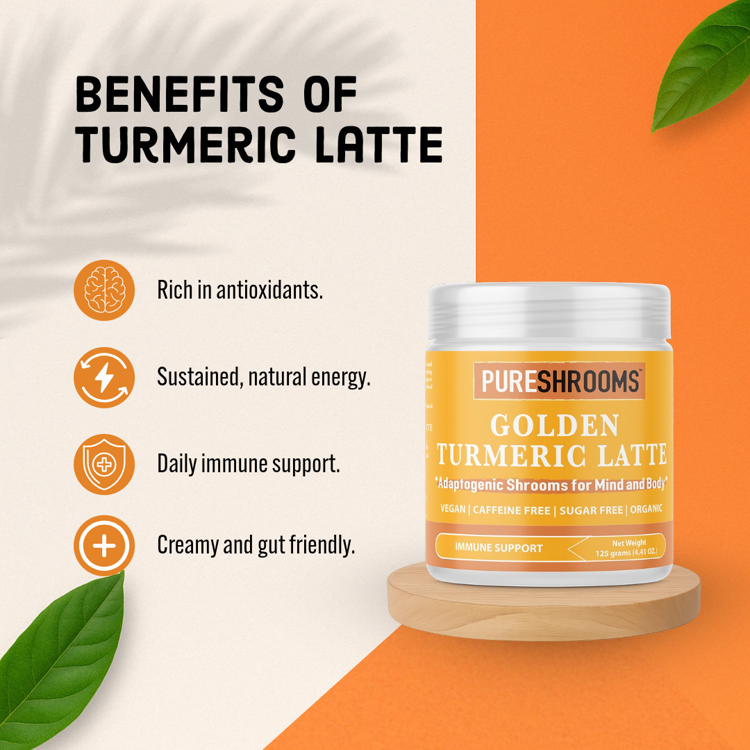 PureShrooms Inc. – wholesale Hälsoté/Detoxté – PureShrooms Gurkmeja Latte m/ Svartpeppar 30 Portioner3