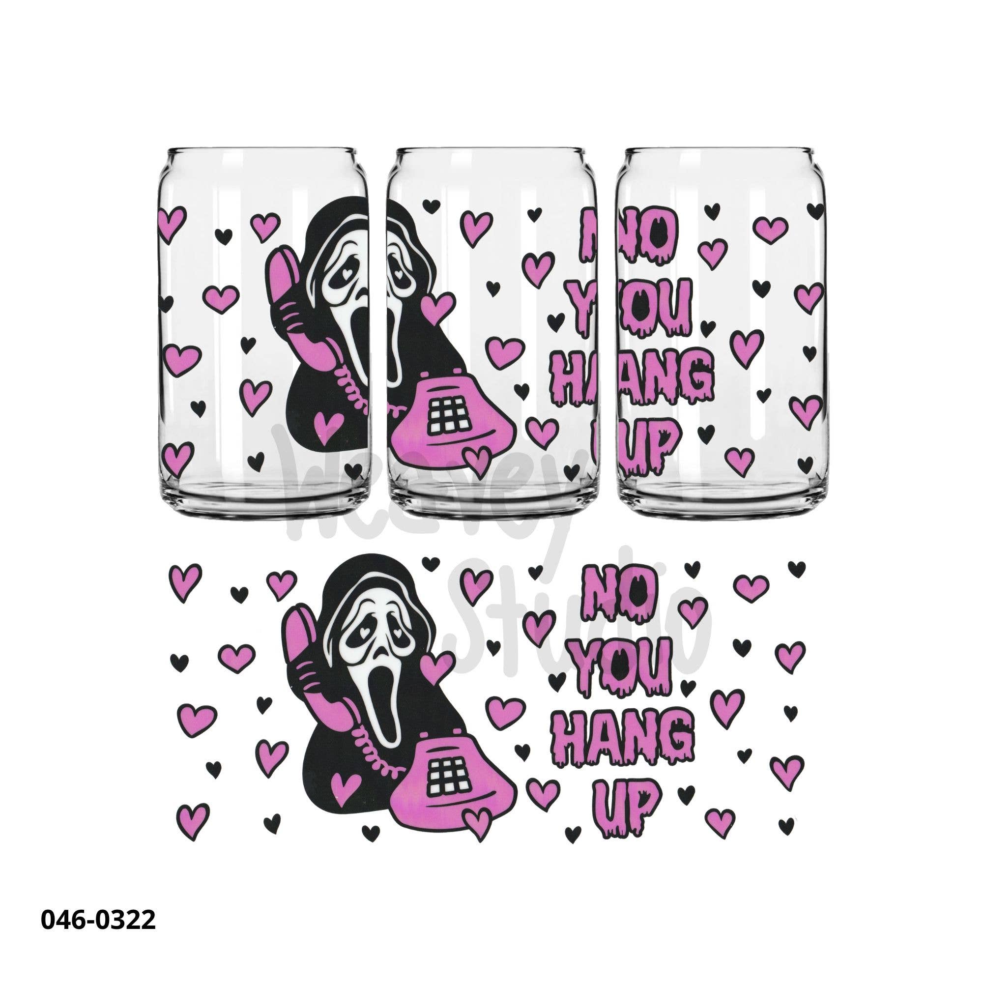Weavey Studio – wholesale Sticker – UVDTF cup wrap Holloween No you hang up scary death god0