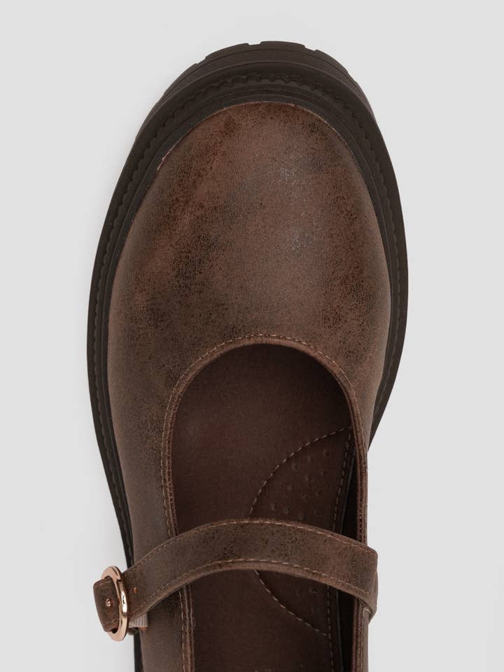 Paez - Wholesale Flats - Women's - PLATFORM GUM MARY JANE MICROFIBER NAPA ESPRESSO2