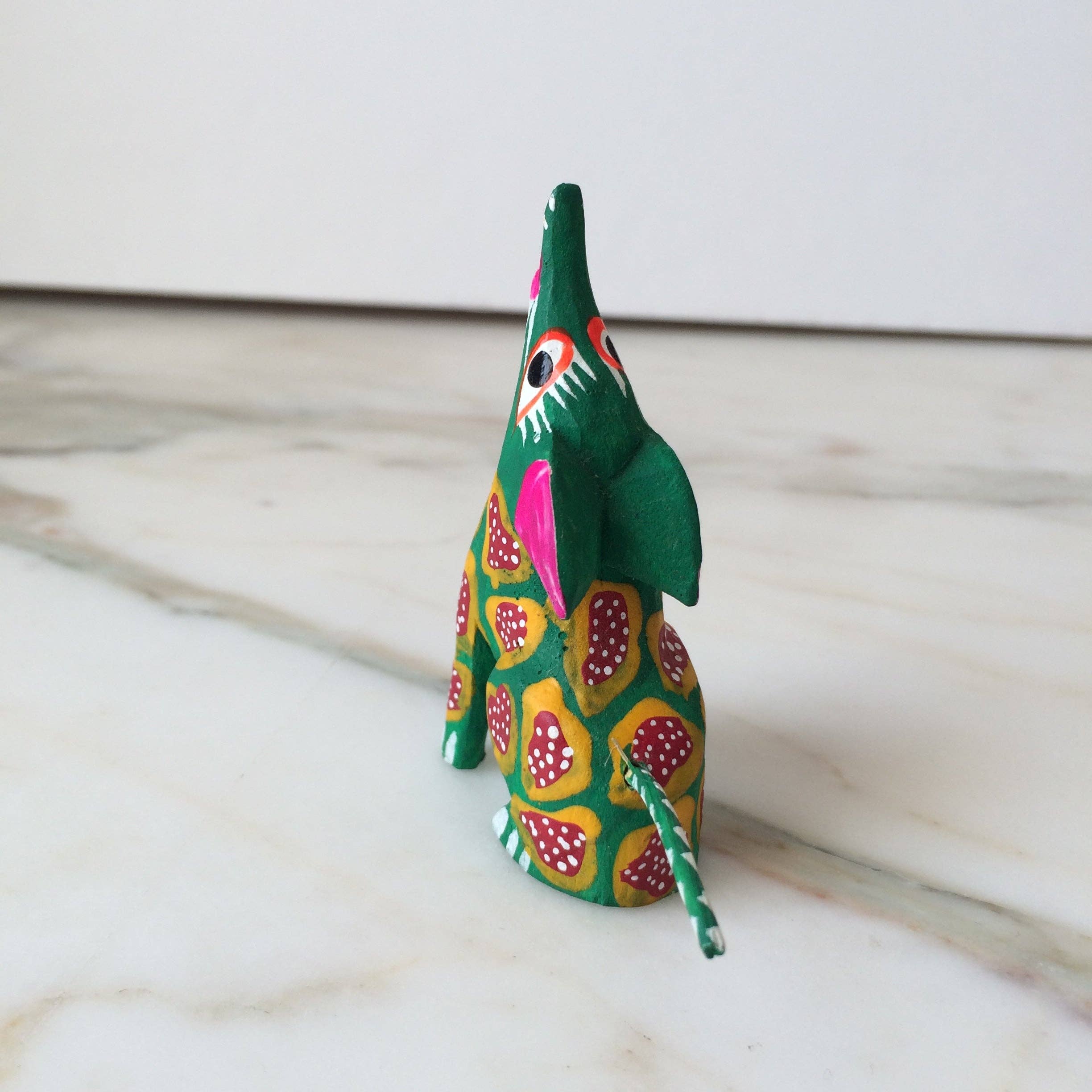 The Little Pueblo - Wholesale Decorative Figurine - Oaxacan Alebrije Coyote Mini Wood Carving Mexican Hand Painted25