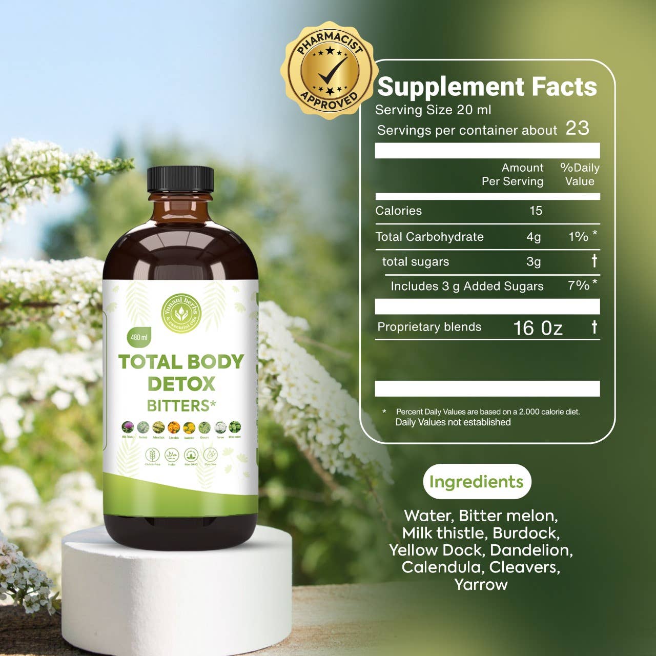 Yunani Herbs & essential Oils - Wholesale Oral Supplement/Vitamin - Total Body Detox living bitters 480mls5