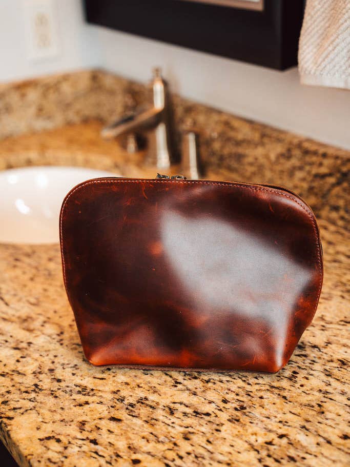 Nappa ClamShell Pouch for wholesale by Bought Beautifully