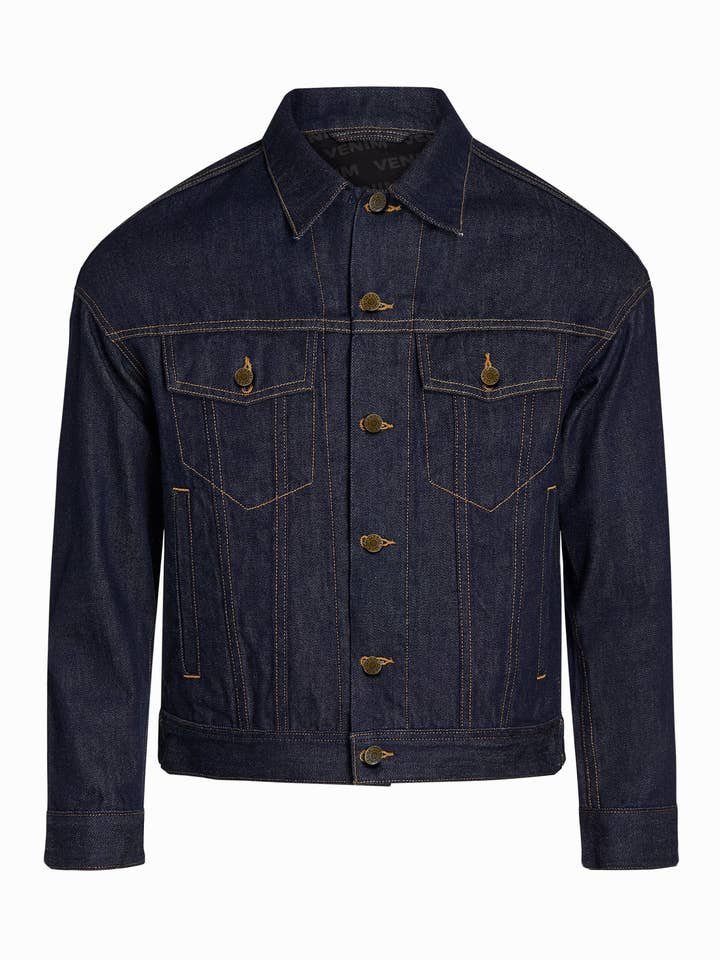 Kortere Indigo Denim Jakke for engroshandel hos VENIM