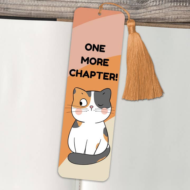 One More Chapter - Cute Cat Metal Bookmark for wholesale by The Corner Shop