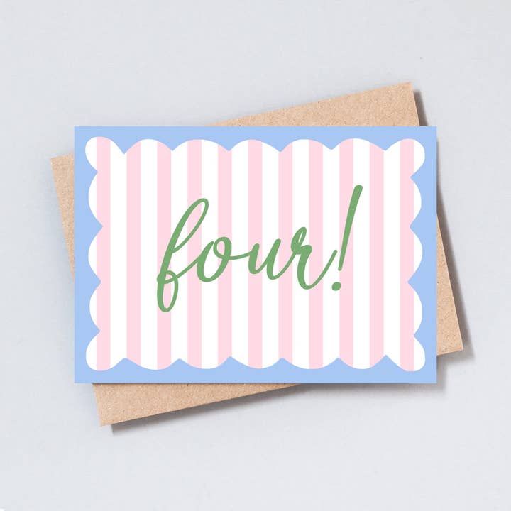 Four Stripe Birthday Card for wholesale by The Type Club