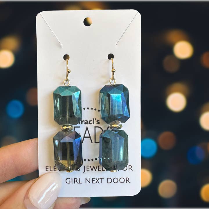 Traci's Beads - Wholesale Dangle Earrings - Cocktail Earrings - Sapphire