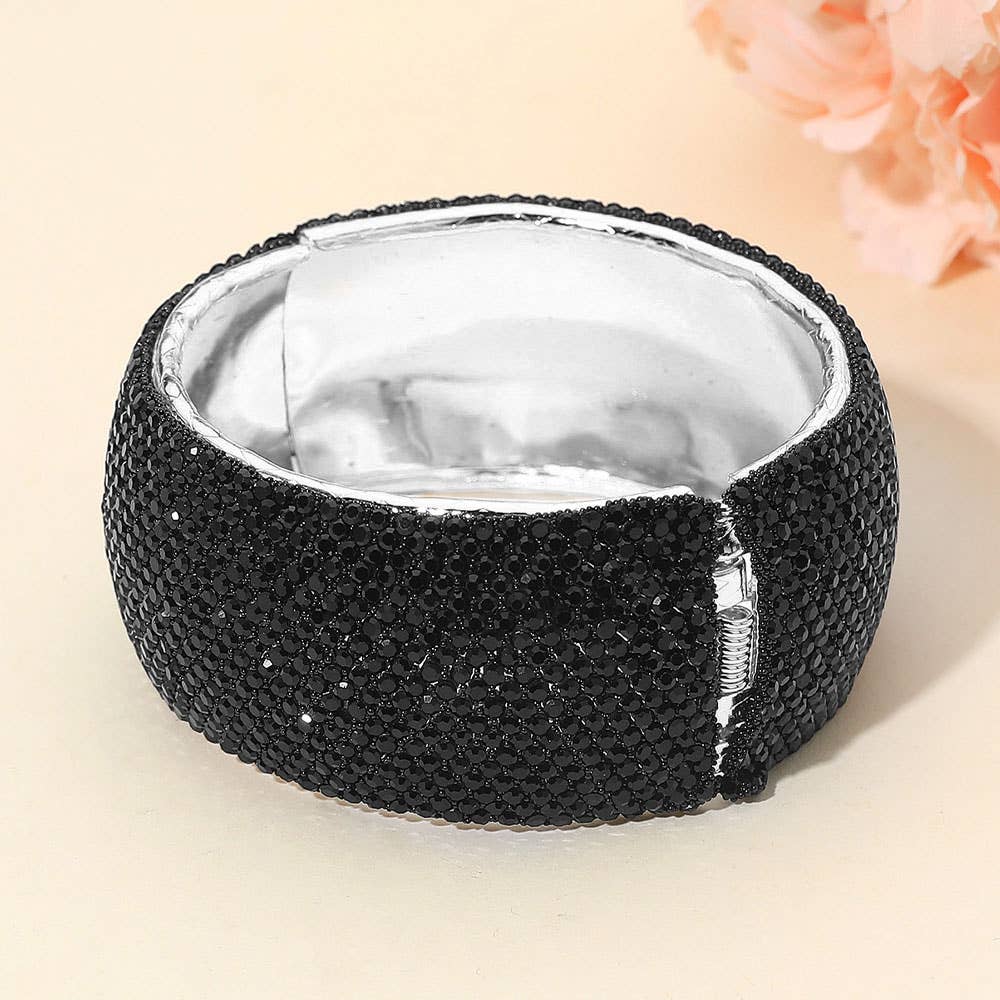 Sensibling Corp. - Venta al por mayor Brazalete - Brazalete de noche ancho con bisagras adornado con perlas y pedrería.25